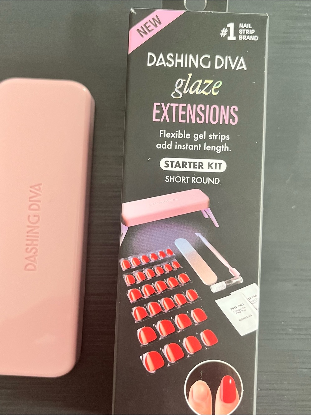Dashing Diva Glaze Extensions Starter Kit - Red Nail Strips